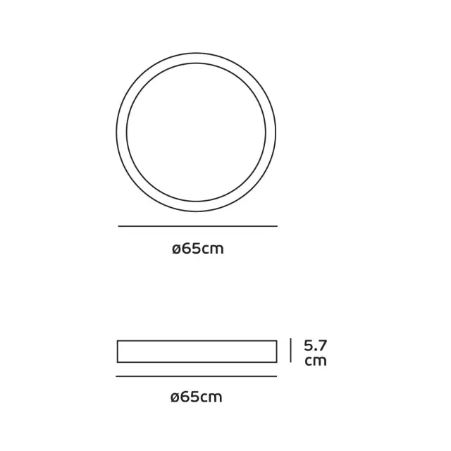 Malo Πλαφονιέρα οροφής LED 52W 3000K ø65cm λευκή Άσπρο 2