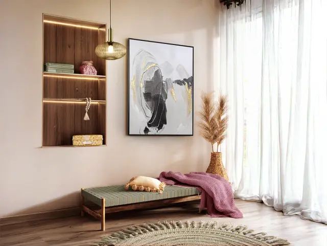 Πίνακας acrylic 75x100 RASGOS I Άσπρο Γκρί Εκρού Μαύρο Μπεζ Χρυσό 2