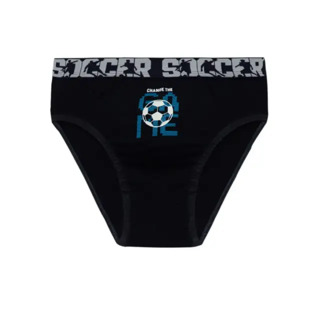 Minerva Παιδικό-Εφηβικό Slip Αγόρι Soccer - Τριπλό Πακέτο, Χρώμα Turquoise-Marine-Petrol 2
