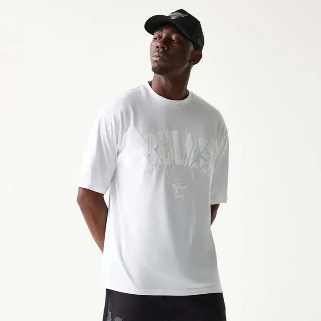 New Era Men's NBA Core Plus Chicago Bulls HD Oversized T-Shirt Άσπρο 60771519 (New Era)