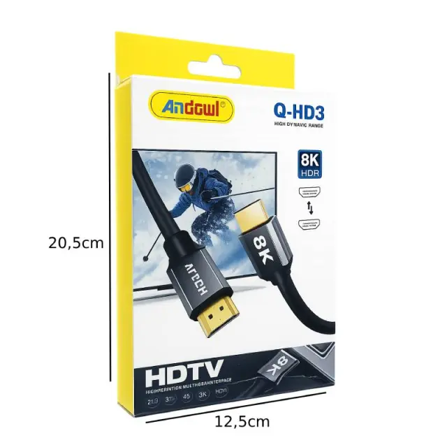 Andowl Καλώδιο HDMI 2.1 8K HDR 3m Q-HD3 - HDMI 2.1 8K HDR Cable 0751208 2