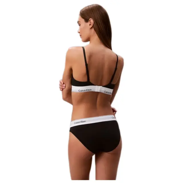 Calvin Klein Γυναικείο Slip Waistband Logo Icon Cotton Modal, Χρώμα Μαύρο 2