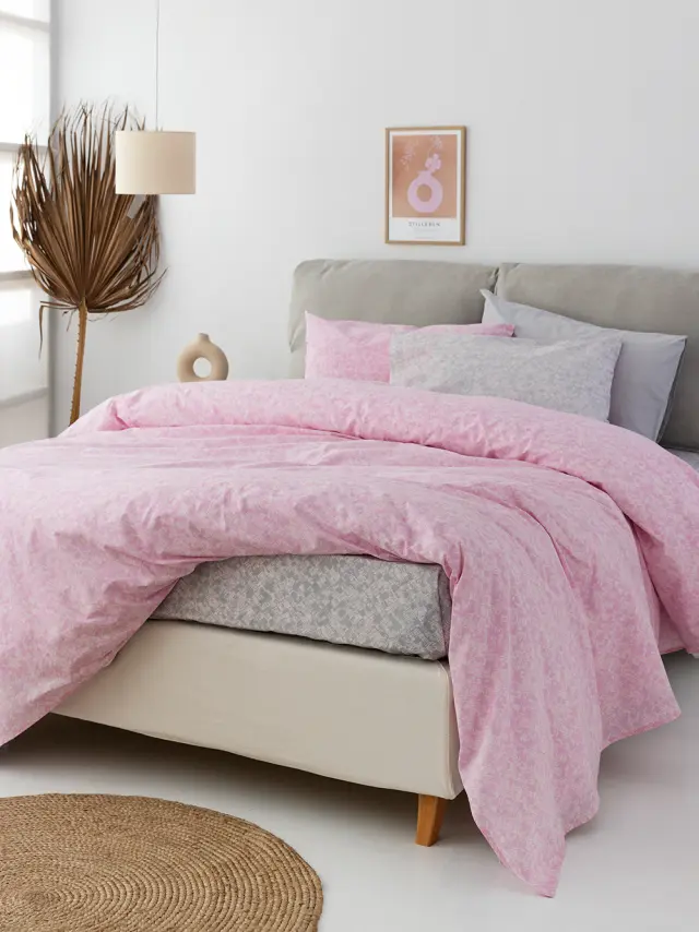 Σετ Σεντόνια 170Χ260 Μονά Fashion Life Palamaiki FL6234 Grey-Pink 100% βαμβακερόΧωρίς Λάστιχο 2