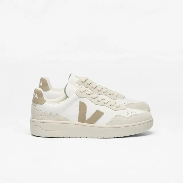 VEJA “V-90 O.T” LEATHER SNEAKERS (VO2020909A360-WHITE-TAUPE) - 40