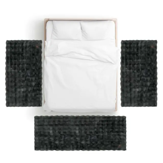 Χαλί Διάδρομος 75x140 Faux Fur Essential Greenwich Polo Club 3125 Graphite 100% Πολυέστερ