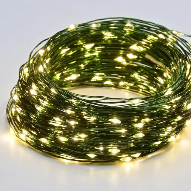 ΛΑΜΠΑΚΙΑ 50 LED 3W ΣΕ ΣΕΙΡΑ RGBY ΜΠΑΤΑΡΙΕΣ 3xΑΑ ΜΕ 8 ΠΡΟΓΡΑΜΜΑΤΑ & ΠΡΑΣΙΝΟ ΚΑΛΩΔΙΟ ΧΑΛΚΟΥ 5m IP20 100mm / X0150151