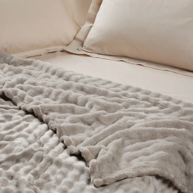 Κουβέρτα 220x240 Υπέρδιπλη 350gsm Fleece Das Home 1370 Taupe 100% Πολυέστερ 2