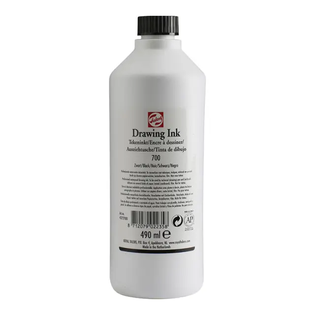 Μελάνι Talens Μαύρο 700 Drawing Ink - 490ml