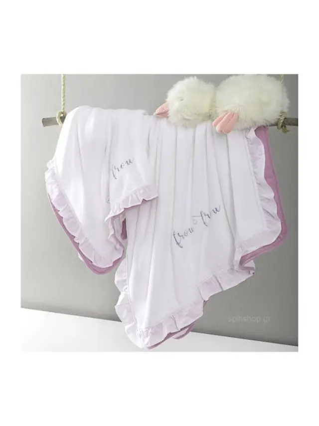 Nima Bebe Κουβέρτα 110x140 - Frou Frou Λευκό, Λιλά, Ροζ