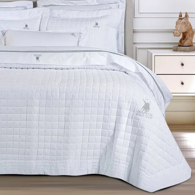Κουβερλί 240x250 King Size Classic Greenwich Polo Club 2354 White 100% Microfiber 2