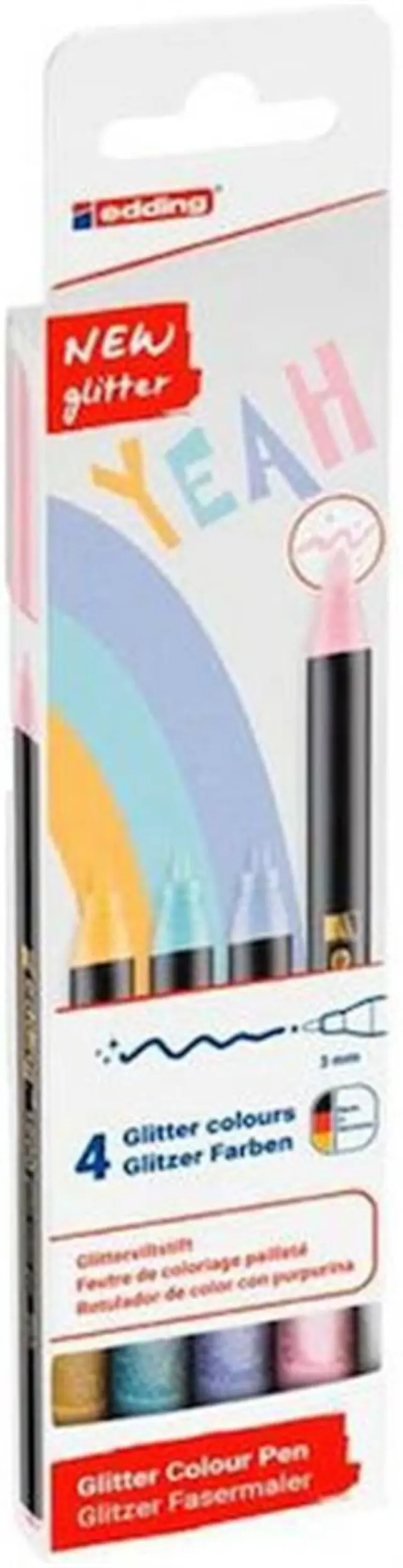 Μαρκαδόροι Ινών 1200glitter Σετ 4τεμ Pastel Glitter / 01.1200/4SGLITTER (Edding)