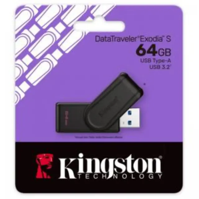 Kingston Technology DataTraveler 64GB Portable USB 3.2 Gen 1 Exodia S (Black-Black) 2