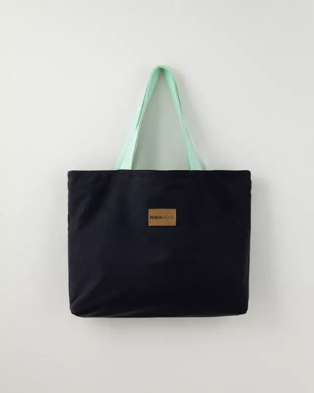 Τσάντα Θαλάσσης διπλής όψης Riva - Black / Emerald Μαύρο, Μέντα Τσάντα 37x54