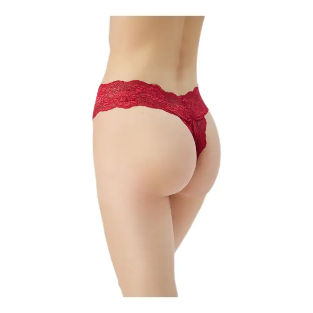 Minerva Γυναικείο String με Δαντέλα Hazel, Χρώμα Κόκκινο 2