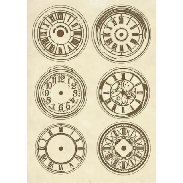 Ξυλάκια διακοσμητικά A5, Stamperia, Clocks