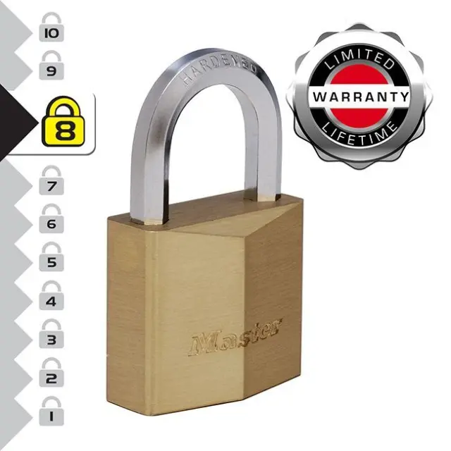 Master Lock 1155EURD - Λουκέτο μπρούτζινο επινικελωμένο, βαρέως τύπου με εξάγωνο λαιμό 50mm 3