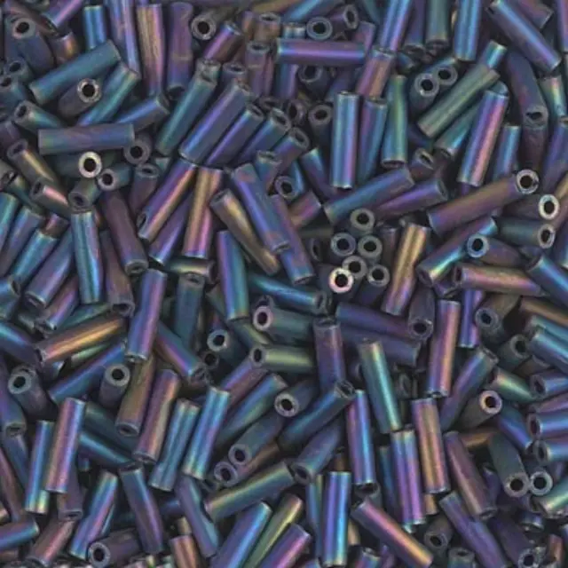 Χάντρα Miyuki Glass Bugles - 401FR - Matte Black AB 6mm - 10gr
