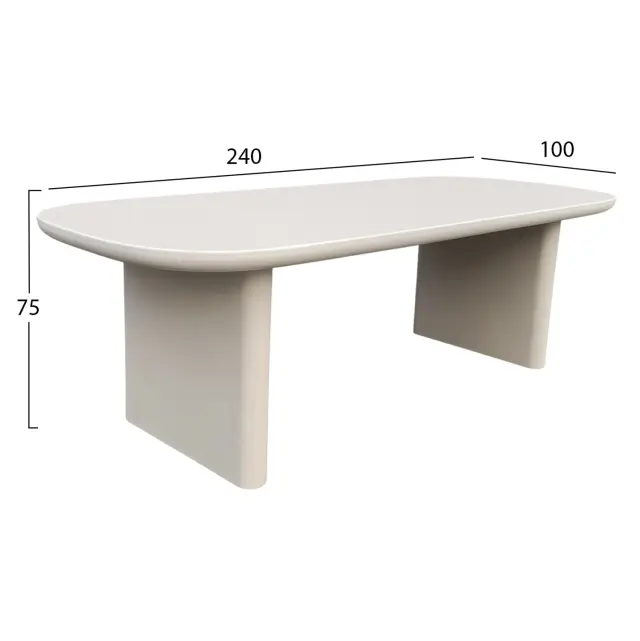 ΤΡΑΠΕΖΙ ΤΡΑΠΕΖΑΡΙΑΣ FB96600.02 ΜΠΕΖ FIBER CEMENT 240x100x75Υεκ. 2