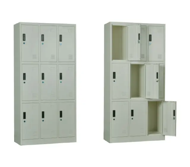 Ντουλάπι LOCKER 9 Θέσεων Μεταλλικό 90x40x185cm Λευκό
