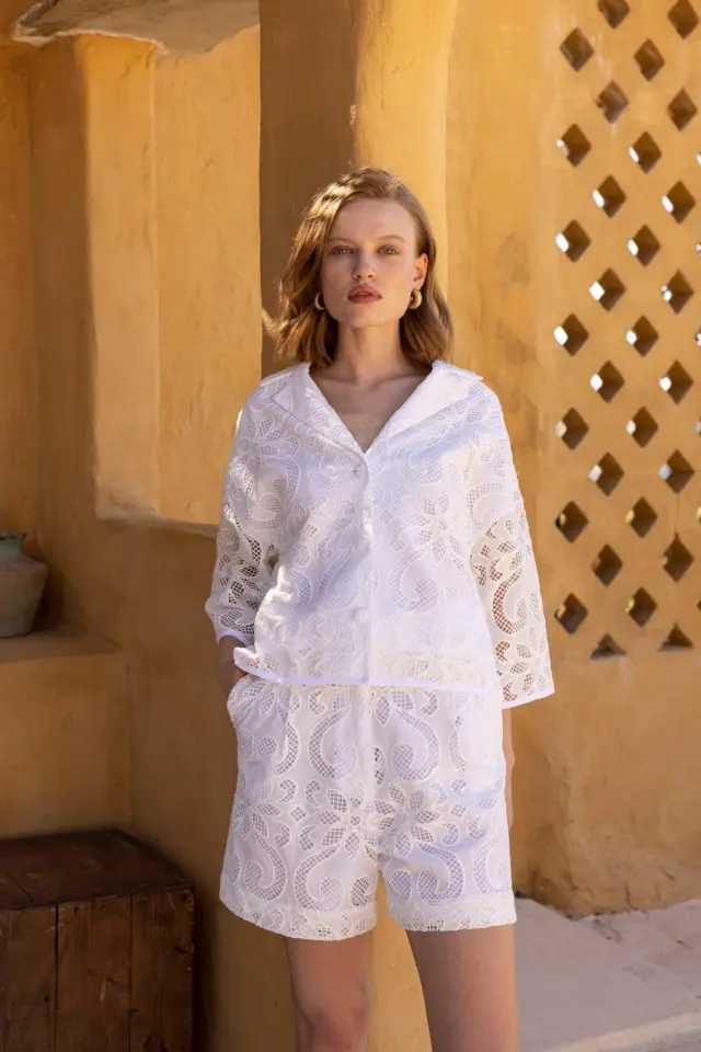 NEMA RESORT WEAR "MELIA" SHORTS (14918N606-WHITE) - S