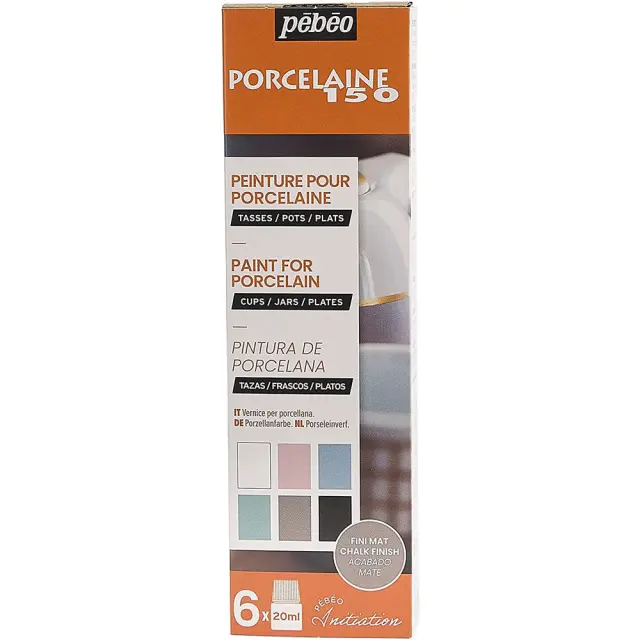 Σετ Pebeo Porcelaine 150 Σμάλτα Chalk, 6 Χρώματα x 20ml