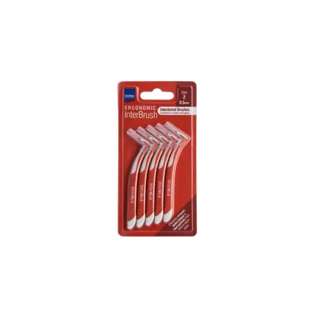 Intermed Ergonomic Interbrush Μεσοδόντια Βουρτσάκια Κόκκινα Μέγεθος 2 - 0,5mm 5τμχ