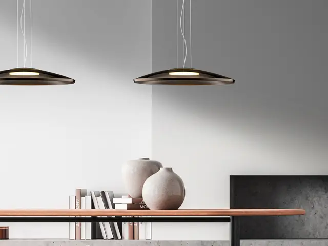 PINA Κρεμαστό Φωτιστικό LED Μαύρο Ματ με Γυαλί Bronze 21W 2700K IP20 3