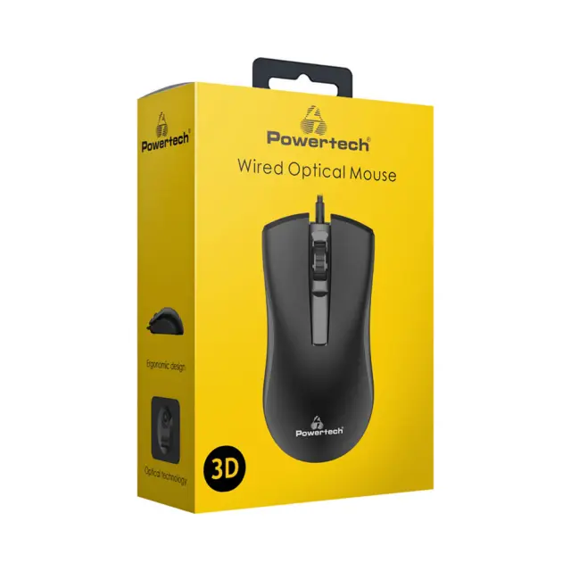 Ενύρματο Ποντίκι Powertech PT-808 Wired Optical Mouse Μαύρο 2