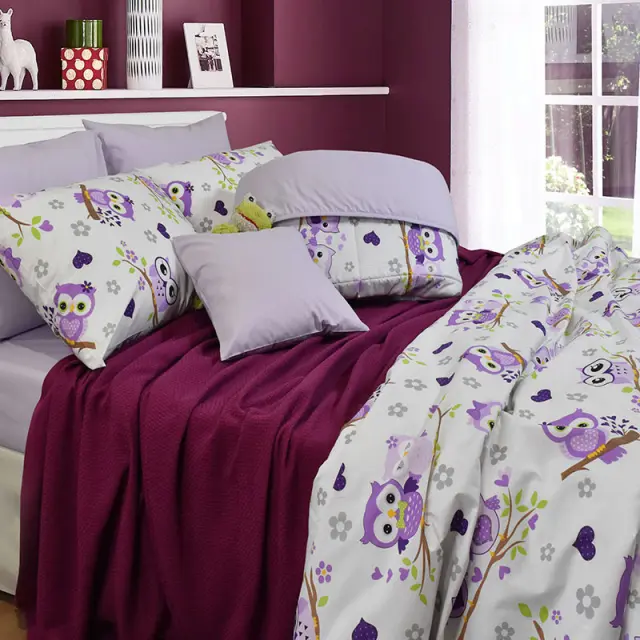 3454 Σετ Παπλωματοθήκη 100% Cotton 165Χ240 2Τεμ Μωβ