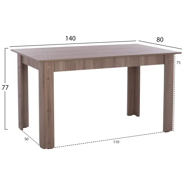 ΤΡΑΠΕΖΙ ΚΟΥΖΙΝΑΣ FB92429.05, SONOMA OAK TRUFFLE, 140x80x77Υ εκ. 2