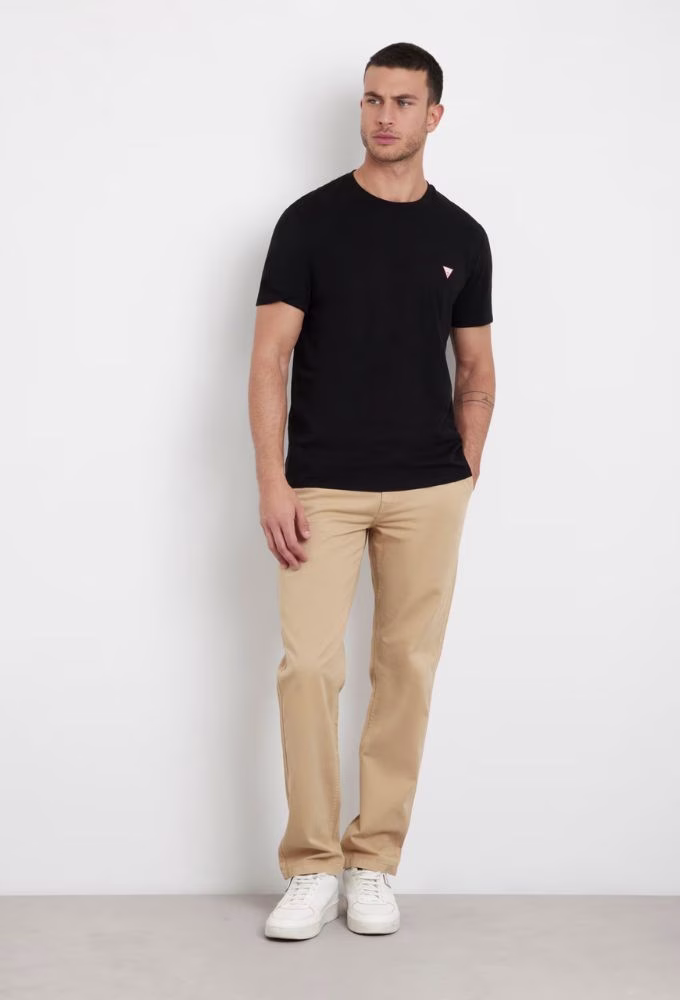 Guess Ανδρικό Παντελόνι Slim Μπεζ με Κανονική Μέση Μπεζ 2