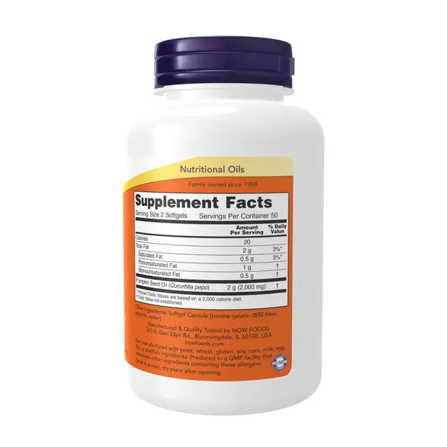 Now Foods Pumpkin Seed Oil 1000 mg 2