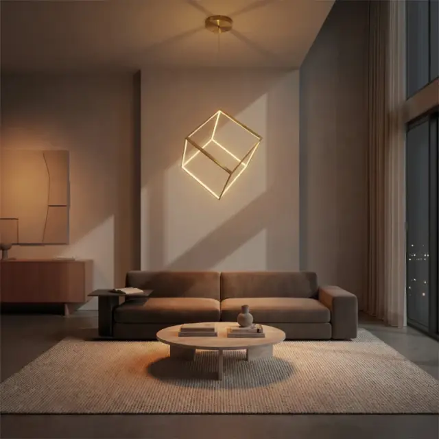 KIBOO Κρεμαστό Φωτιστικό Οροφής LED 36W CCT με Χειριστήριο Χρυσό KLV-101-0262