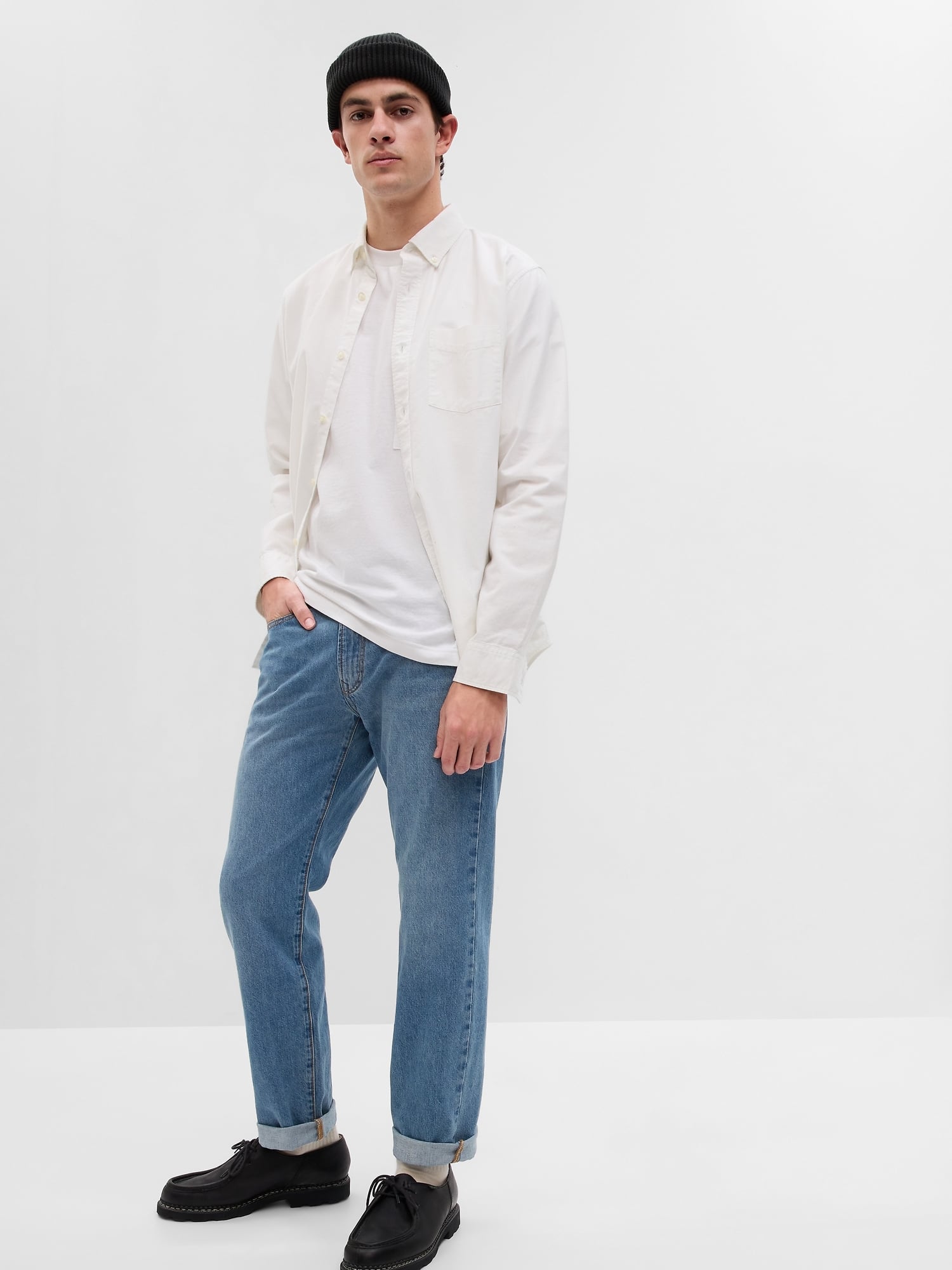 Μπλε Straight Fit Τζιν Παντελόνι medium wash