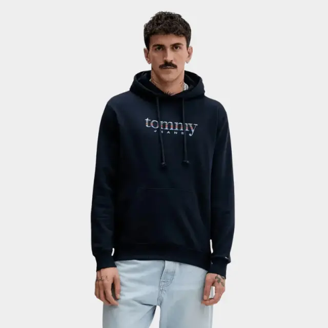 Tommy Hilfiger - Ανδρικό Φούτερ με Κουκούλα Terry DM0DM22642-C1G Μπλε Σκούρο - 2XL