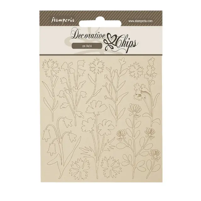 Chipboard Stamperia 14x14cm, Forest, Flowers