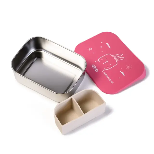 ΑΒΟ Ανοξειδωτο Φαγητοδοχειο Με Χωρισμα 1200Ml Somebunny Loves You 2
