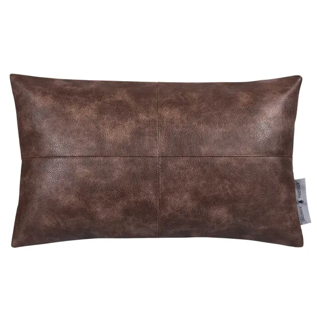Διακοσμητικό Μαξιλάρι 30x50 Με Γέμιση Essential Greenwich Polo Club 3984 Brown Faux Leather