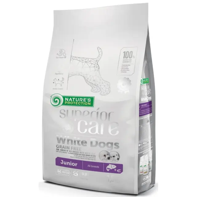 Nature s Protection Superior Care Grain Free White Dog All Breed Junior Ξηρά Τροφή Σκύλου με Σολομό 1.5kg
