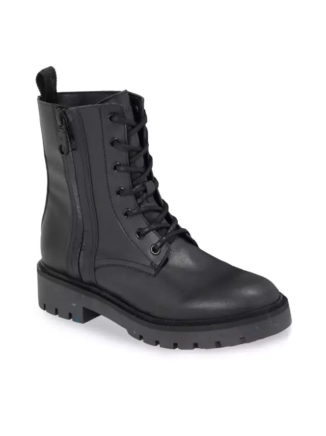Calvin Klein - Γυναικεία Μποτάκια Combat Mid Laceup Boot Wn YW0YW01255-0GT Μαύρα 2