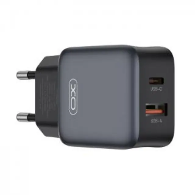Universal φορτιστής με 2 εξόδους, 1xUSB-A & 1xUSB-C, PD30W & QC18W σε μαύρο χρώμα 3