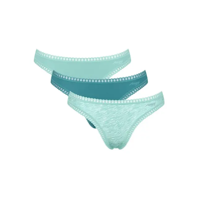 Sloggi Γυναικείο String GO Crush String - Τριπλό Πακέτο, Χρώμα Mint-Petrol-Mint Print
