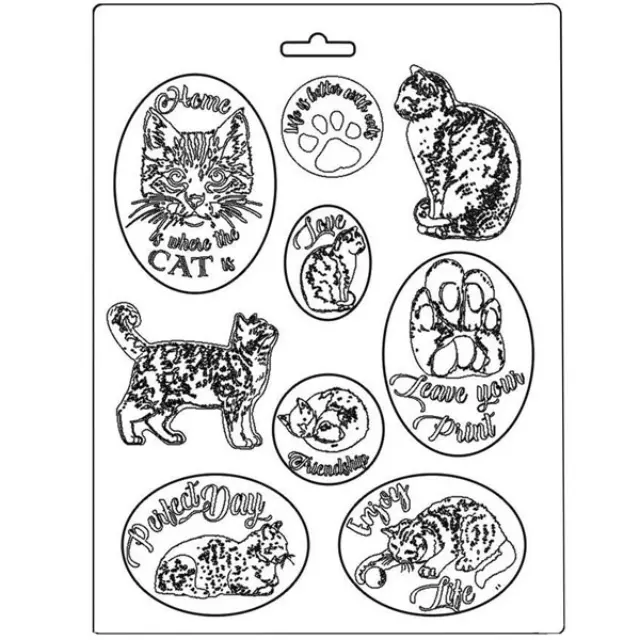 Εύκαμπτο Καλούπι για Σαπούνι-Γύψο - 21x29.7cm - Cats