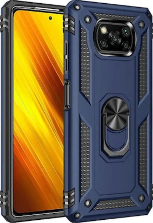 Xiaomi Poco X3 - Θήκη Armor με Finger Ring BLUE OEM