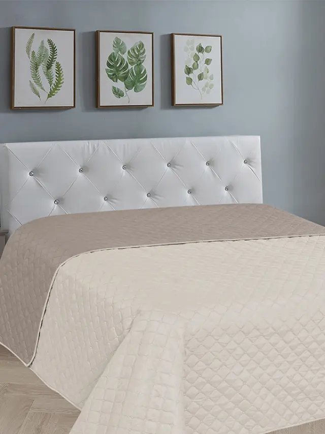 Κουβερλί Fiber Ecru/Beige Υπέρδιπλο (220x240) Sunshine