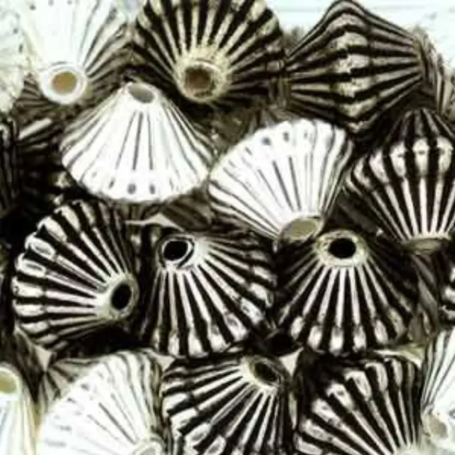 Επιμεταλλωμένη Χάντρα Mushroom Silver Mix 9mm ~36τεμ
