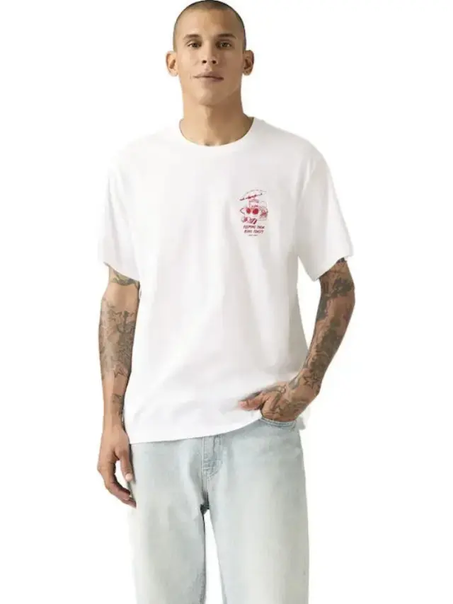 LEVI'S LOGO RELAXED FIT T-SHIRT MEN LEVI'S ΚΟΚΚΙΝΟ- ΛΕΥΚΟ (16143-2462) White - XL 2
