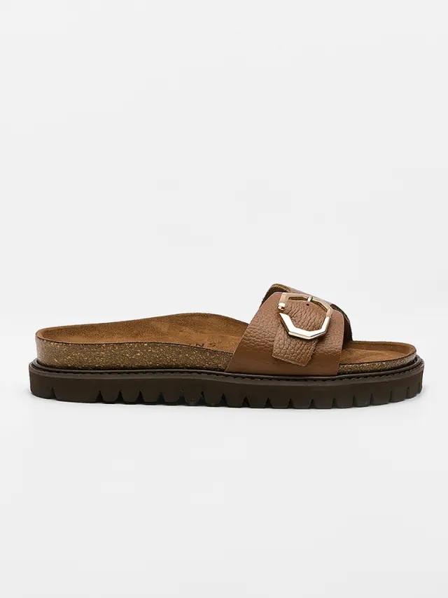 Genuins Πέδιλα Γυναικείο δέρμα Καφέ GEN/MATILDA G106516 COGNAC 3