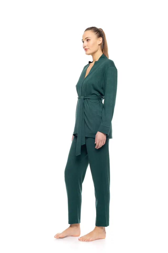 W1831 - Dark Green - PYJAMA 3PCS SET SOFT NIGHTS 2