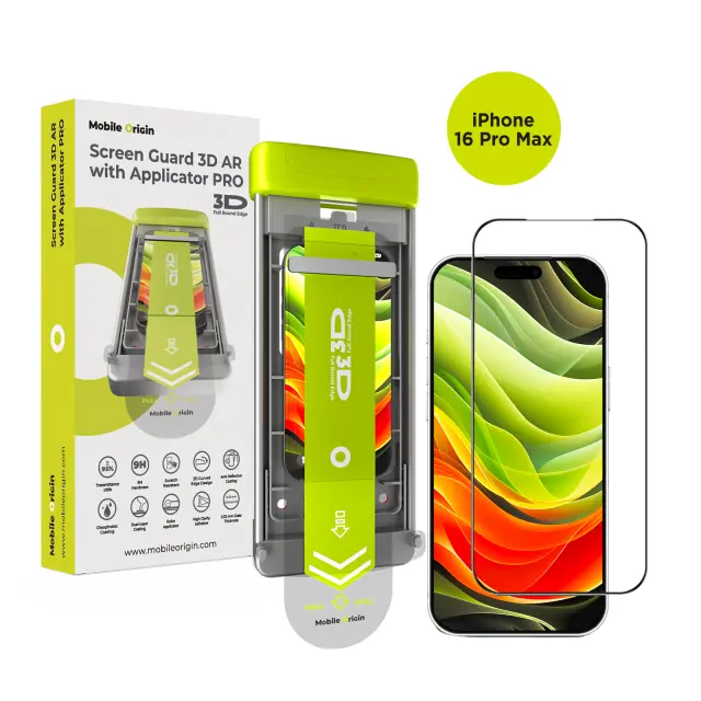 Mobile Origin Screen Guard 3D AR with Appllicator PRO iPhone 16 Pro Max